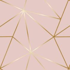 Papel De Parede Zara Rosê Fio Gold Ouro Auto Colante 18m - Colaí Adesi