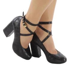 Boneca Salto Bloco 9cm Preto Croco Ecológica ER256 - Emília Ribeiro, P