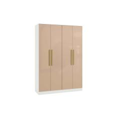 Modulado de Quarto Guarda Roupa Adapt N536 c/ 4 Portas e 2 Gavetas Branco/Macadamia - Kappesberg