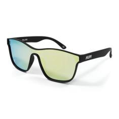 Óculos de Sol HUPI Major Preto Lente Dourado Espelhado Polarizado-Unissex