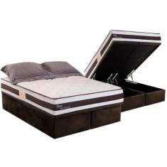 Cama Box Baú Queen: Colchão Molas Herval MasterPocket Ensacadas Ness +