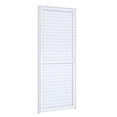 Porta de Giro Natural de Alumínio Laminada Riobras Alumínio  215cmx75cm Branco