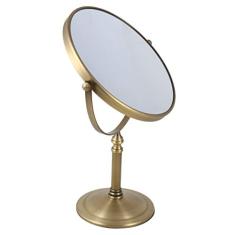 Minkissy Espelho de maquiagem com ampliação de 1 peça, espelho de maquiagem dupla face para mesa de casa (ampliação de 8 polegadas, 3 vezes prata)