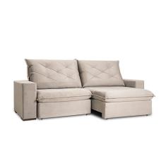 Sofá 4 Lugares Retrátil e Reclinável Flexforma Premier Camurça 250 cm