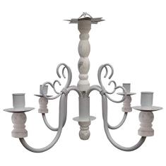 Lustre Torneado De Madeira e Metal para Decorar Ambiente Provençal
