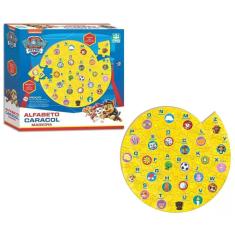 Jogo Educativo Alfabeto Em Madeira Caracol Quebra-Cabeça Da Patrulha Canina 26pçs Ilustradas
