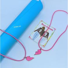 Kit Colar Infantil Menina Menino Duplo Amizades Colares Best Friend com Pingente Super Heróis Frozen Stitch Lembrancinha