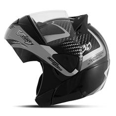 CAPACETE ESCAMOTEÁVEL PRO TORK V-PRO JET 2 CARBON PRETO - CINZA TAM. 58