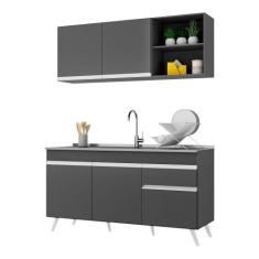 Armário de Cozinha Compacta Veneza Multimóveis MP2079.898 Preto