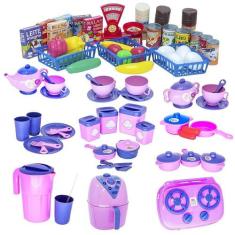Kit Infantil Mercado Completo Cozinha Panelas Louça 73Pç - Altimar