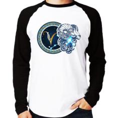 Camiseta Raglan Signo Áries Astrologia Manga Longa - Foca na Moda, Bra