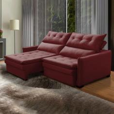 Sofá Retrátil 4 Lug 200 Cm Legacy Reclinável Mola Bonnel Braço Fino Ve