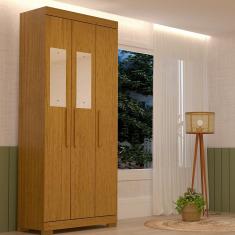 Guarda-Roupa Solteiro Canadá Com Espelho 4 Portas Linhamobília