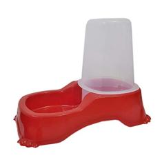 Pet Injet Comedouro Ou Bebedouro Automático Dupla Função Vermel Para Cães