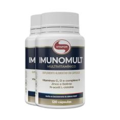 Kit 2 Imunomult Multivitamínico Vitafor 120 Cápsulas