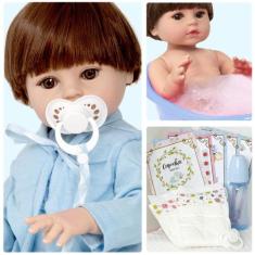 Boneco Bebê Reborn 52cm Corpo de Vinil Siliconado + Itens - Cegonha Re