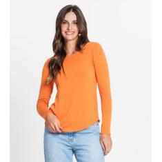 Blusa Feminina Manga Longa Visco Tricot Rovitex Laranja, P, Laranja