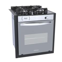 Fogao de Embutir 4 Bocas Venax Gaudi Prisma Vitreo El Inox Gas Glp 