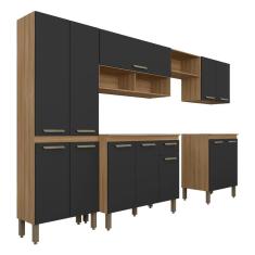 Cozinha Modulada 6 Peças 12 Portas Tieli Boreal/preto - M. Arapongas