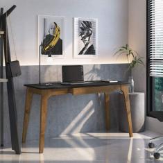 Escrivaninha Madeira Maciça 1 Gaveta Club Artemobili Preto/Garapa