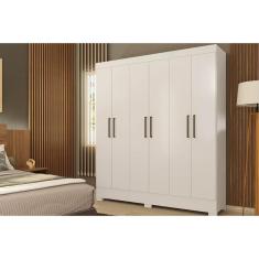 Guarda Roupa Solteiro 6 Portas e 2 Gavetas Verso Branco - Demóbile