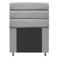Cabeceira Estofada Turim 90 cm Solteiro Suede Cinza - Amarena Móveis