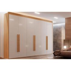 Guarda Roupa Casal 6 Portas E 6 Gavetas Creta Naturale-off White Rufato