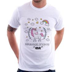 Camiseta Meus mais sinceros "ata" - Foca na Moda, Branco, G