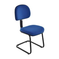 Cadeira Secretária com Base Fixa em S Linha Robust Azul - Design Offic