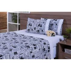 Jogo Lençol 4 Peças Cama Viúva 2,03mx1,20mx30cm 100% Algodão 180 Fios 