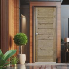 Kit Porta de Madeira Maciça Ekos 210x82cm Batente 18cm