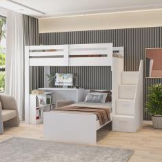 Beliche Multifuncional Solteiro Adulto com Escrivaninha Star Office Casatema