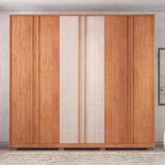 Guarda Roupa/ Roupeiro Mozart Caemmun 6 Portas E 4 Gavetas Freijo/off White