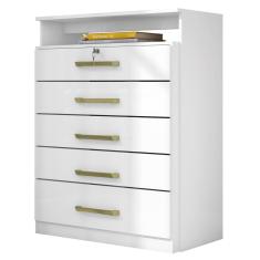 Cômoda 5 Gavetas Triunfo Branco 5090 Demóbile