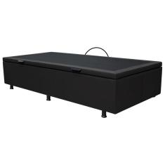 Base Box Baú para Cama Solteiro 88x188cm Liz S05 Sintético Preto - Mpozenato
