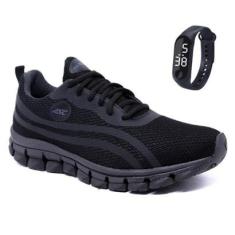 Tênis Masculino Para Academia Sola Reta Com Relógio 21-Masculino