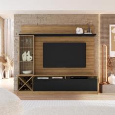 Rack com Painel para TV até 50 Polegadas 180cmx160cm com Adega e Crist