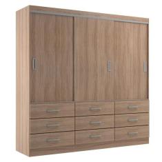 Guarda Roupa Casal Isabela 3 Portas de Bater 9 Gavetas MDP Demolição Evidência Móveis