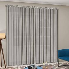 Cortina Voil Priori Sala Quarto 4,00x2,80 Ilhós Cromado