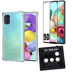 Kit Capa + Película Vidro 9D + Película Câmera Gel para Samsung Galaxy A51