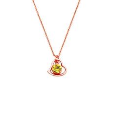 Colar com pingentes de coração e cristal em aço inoxidável DYbaby adorável