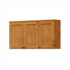 Armário Aéreo De Cozinha Em Madeira 120cm 3 Portas E 1 Prateleira Mel - Cavazotto