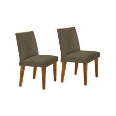 Cadeira Sala de Jantar Jade Kit 2 Un Imbuia/Veludo Capuccino - Rufato