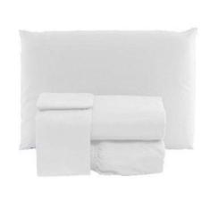 Jogo de Lençol Cama Casal Padrão Box 3 Peças Liso com Elástico - Promo