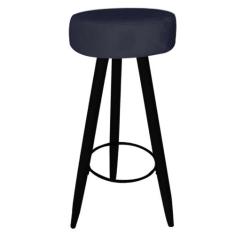 Kit 06 Banqueta Alta Flora Pés Palito em Madeira Preto  Bar Bistrô Coz