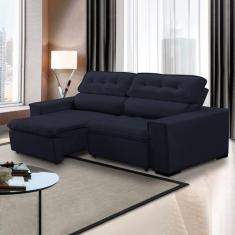 Sofá Retrátil Chicago 230 Cm Reclinável Mola Bonnel Espuma D26 Veludo 