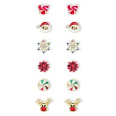 MAQVQLU Brincos de Natal para mulheres, brincos de argola de Natal vermelhos e verdes coloridos, enfeite de Natal, grinalda, brincos de argola torcida, brincos de Natal, Metal, Sem pedra preciosa