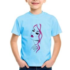 Camiseta Infantil Salão De Beleza Maquiagem - Foca na Moda, Azul bebê,