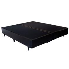 Cama Box Casal 138 Bipartido Bello Box - Tecido Sintético Preto
