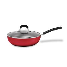 Wok Saffron com tampa, 28 Cm, 3,55L, Brinox, Vermelho
